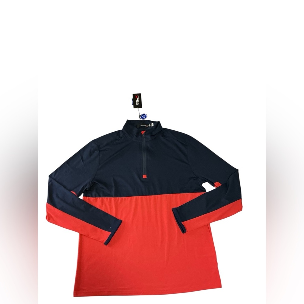 RLX Ralph Lauren Golf Quarter-Zip Pullover – Men’s Size M – Navy/Red‎ – NWT